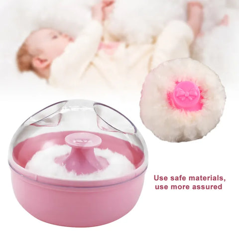 DOT Baby Soft Face Cosmetic Powder Puff talcum powder Sponge Box Case Container - Nayab Style